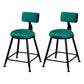 Industrial Armless Backrest Counter Stool Steel Cafe Bar Stool with Velvet Cushion Green 2 Piece Set Short Stool(18"H) Clearhalo 'Bar Furniture' 'Bar Stools' 'bar_stools' 'furn' 'furn_bar_stools' 'Furniture' 'furniture_bar_stools' 'Kitchen & Dining Furniture' 4926955