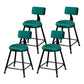 Industrial Armless Backrest Counter Stool Steel Cafe Bar Stool with Velvet Cushion Green 4 Piece Set Short Stool(18"H) Clearhalo 'Bar Furniture' 'Bar Stools' 'bar_stools' 'furn' 'furn_bar_stools' 'Furniture' 'furniture_bar_stools' 'Kitchen & Dining Furniture' 4926956