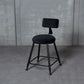 Industrial Armless Backrest Counter Stool Steel Cafe Bar Stool with Velvet Cushion Black 1 Piece Short Stool(18"H) Clearhalo 'Bar Furniture' 'Bar Stools' 'bar_stools' 'furn' 'furn_bar_stools' 'Furniture' 'furniture_bar_stools' 'Kitchen & Dining Furniture' 4926957