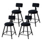 Industrial Armless Backrest Counter Stool Steel Cafe Bar Stool with Velvet Cushion Black 4 Piece Set Short Stool(18"H) Clearhalo 'Bar Furniture' 'Bar Stools' 'bar_stools' 'furn' 'furn_bar_stools' 'Furniture' 'furniture_bar_stools' 'Kitchen & Dining Furniture' 4926959