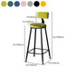 Industrial Armless Backrest Counter Stool Steel Cafe Bar Stool with Velvet Cushion Clearhalo 'Bar Furniture' 'Bar Stools' 'bar_stools' 'furn' 'furn_bar_stools' 'Furniture' 'furniture_bar_stools' 'Kitchen & Dining Furniture' 4926964