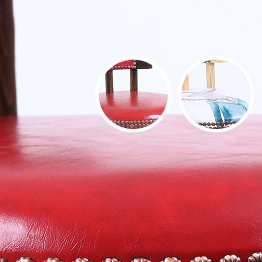 Modern Rotatable Backrest Counter Stool Wood Cafe Bar Stool with Leather Cushion and Pedal Clearhalo 'Bar Furniture' 'Bar Stools' 'bar_stools' 'furn' 'furn_bar_stools' 'Furniture' 'furniture_bar_stools' 'Kitchen & Dining Furniture' 4926976