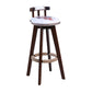 Modern Rotatable Backrest Counter Stool Wood Cafe Bar Stool with Leather Cushion and Pedal Red-White 1 Piece Clearhalo 'Bar Furniture' 'Bar Stools' 'bar_stools' 'furn' 'furn_bar_stools' 'Furniture' 'furniture_bar_stools' 'Kitchen & Dining Furniture' 4926978