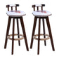 Modern Rotatable Backrest Counter Stool Wood Cafe Bar Stool with Leather Cushion and Pedal Red-White 2 Piece Set Clearhalo 'Bar Furniture' 'Bar Stools' 'bar_stools' 'furn' 'furn_bar_stools' 'Furniture' 'furniture_bar_stools' 'Kitchen & Dining Furniture' 4926980