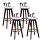 Modern Rotatable Backrest Counter Stool Wood Cafe Bar Stool with Leather Cushion and Pedal Red-White 4 Piece Set Clearhalo 'Bar Furniture' 'Bar Stools' 'bar_stools' 'furn' 'furn_bar_stools' 'Furniture' 'furniture_bar_stools' 'Kitchen & Dining Furniture' 4926981