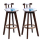 Modern Rotatable Backrest Counter Stool Wood Cafe Bar Stool with Leather Cushion and Pedal Blue-White 2 Piece Set Clearhalo 'Bar Furniture' 'Bar Stools' 'bar_stools' 'furn' 'furn_bar_stools' 'Furniture' 'furniture_bar_stools' 'Kitchen & Dining Furniture' 4926986