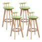 Modern Rotatable Backrest Counter Stool Wood Cafe Bar Stool with Leather Cushion and Pedal Green 4 Piece Set Clearhalo 'Bar Furniture' 'Bar Stools' 'bar_stools' 'furn' 'furn_bar_stools' 'Furniture' 'furniture_bar_stools' 'Kitchen & Dining Furniture' 4926990