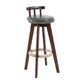 Modern Rotatable Backrest Counter Stool Wood Cafe Bar Stool with Leather Cushion and Pedal Blackish Green 1 Piece Clearhalo 'Bar Furniture' 'Bar Stools' 'bar_stools' 'furn' 'furn_bar_stools' 'Furniture' 'furniture_bar_stools' 'Kitchen & Dining Furniture' 4926991