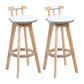 Modern Rotatable Backrest Counter Stool Wood Cafe Bar Stool with Leather Cushion and Pedal White 2 Piece Set Clearhalo 'Bar Furniture' 'Bar Stools' 'bar_stools' 'furn' 'furn_bar_stools' 'Furniture' 'furniture_bar_stools' 'Kitchen & Dining Furniture' 4926995
