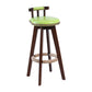 Modern Rotatable Backrest Counter Stool Wood Cafe Bar Stool with Leather Cushion and Pedal Light Green 1 Piece Clearhalo 'Bar Furniture' 'Bar Stools' 'bar_stools' 'furn' 'furn_bar_stools' 'Furniture' 'furniture_bar_stools' 'Kitchen & Dining Furniture' 4927012