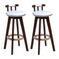 Modern Rotatable Backrest Counter Stool Wood Cafe Bar Stool with Leather Cushion and Pedal Gloss White 2 Piece Set Clearhalo 'Bar Furniture' 'Bar Stools' 'bar_stools' 'furn' 'furn_bar_stools' 'Furniture' 'furniture_bar_stools' 'Kitchen & Dining Furniture' 4927019