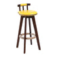 Modern Rotatable Backrest Counter Stool Wood Cafe Bar Stool with Leather Cushion and Pedal Light Yellow 1 Piece Clearhalo 'Bar Furniture' 'Bar Stools' 'bar_stools' 'furn' 'furn_bar_stools' 'Furniture' 'furniture_bar_stools' 'Kitchen & Dining Furniture' 4927021