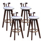 Modern Rotatable Backrest Counter Stool Wood Cafe Bar Stool with Leather Cushion and Pedal Gray-White 4 Piece Set Clearhalo 'Bar Furniture' 'Bar Stools' 'bar_stools' 'furn' 'furn_bar_stools' 'Furniture' 'furniture_bar_stools' 'Kitchen & Dining Furniture' 4927029