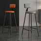 Industrial Armless Backrest Counter Stool Iron Milk Tea Shop Bar Stool with Cushion Clearhalo 'Bar Furniture' 'Bar Stools' 'bar_stools' 'furn' 'furn_bar_stools' 'Furniture' 'furniture_bar_stools' 'Kitchen & Dining Furniture' 4927144
