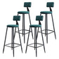 Industrial Armless Backrest Counter Stool Iron Milk Tea Shop Bar Stool with Cushion Green 4 Piece Set Clearhalo 'Bar Furniture' 'Bar Stools' 'bar_stools' 'furn' 'furn_bar_stools' 'Furniture' 'furniture_bar_stools' 'Kitchen & Dining Furniture' 4927149