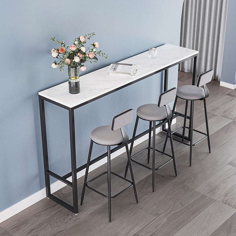 Industrial Armless Backrest Counter Stool Iron Milk Tea Shop Bar Stool with Cushion Clearhalo 'Bar Furniture' 'Bar Stools' 'bar_stools' 'furn' 'furn_bar_stools' 'Furniture' 'furniture_bar_stools' 'Kitchen & Dining Furniture' 4927150