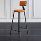 Industrial Armless Backrest Counter Stool Iron Milk Tea Shop Bar Stool with Cushion Orange 1 Piece Clearhalo 'Bar Furniture' 'Bar Stools' 'bar_stools' 'furn' 'furn_bar_stools' 'Furniture' 'furniture_bar_stools' 'Kitchen & Dining Furniture' 4927151