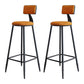 Industrial Armless Backrest Counter Stool Iron Milk Tea Shop Bar Stool with Cushion Orange 2 Piece Set Clearhalo 'Bar Furniture' 'Bar Stools' 'bar_stools' 'furn' 'furn_bar_stools' 'Furniture' 'furniture_bar_stools' 'Kitchen & Dining Furniture' 4927152