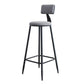 Industrial Armless Backrest Counter Stool Iron Milk Tea Shop Bar Stool with Cushion Clearhalo 'Bar Furniture' 'Bar Stools' 'bar_stools' 'furn' 'furn_bar_stools' 'Furniture' 'furniture_bar_stools' 'Kitchen & Dining Furniture' 4927153