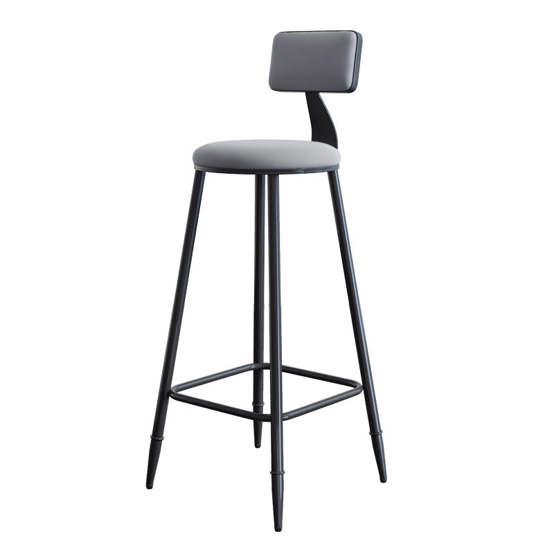 Industrial Armless Backrest Counter Stool Iron Milk Tea Shop Bar Stool with Cushion Clearhalo 'Bar Furniture' 'Bar Stools' 'bar_stools' 'furn' 'furn_bar_stools' 'Furniture' 'furniture_bar_stools' 'Kitchen & Dining Furniture' 4927153