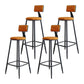 Industrial Armless Backrest Counter Stool Iron Milk Tea Shop Bar Stool with Cushion Orange 4 Piece Set Clearhalo 'Bar Furniture' 'Bar Stools' 'bar_stools' 'furn' 'furn_bar_stools' 'Furniture' 'furniture_bar_stools' 'Kitchen & Dining Furniture' 4927154