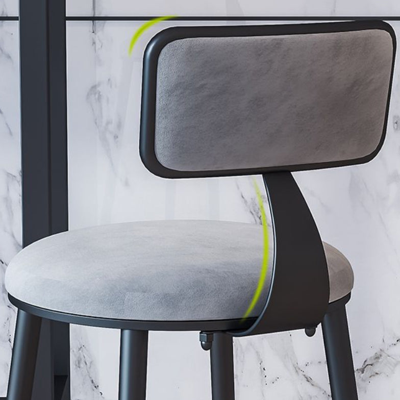 Industrial Armless Backrest Counter Stool Iron Milk Tea Shop Bar Stool with Cushion Clearhalo 'Bar Furniture' 'Bar Stools' 'bar_stools' 'furn' 'furn_bar_stools' 'Furniture' 'furniture_bar_stools' 'Kitchen & Dining Furniture' 4927155