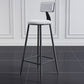Industrial Armless Backrest Counter Stool Iron Milk Tea Shop Bar Stool with Cushion White 1 Piece Clearhalo 'Bar Furniture' 'Bar Stools' 'bar_stools' 'furn' 'furn_bar_stools' 'Furniture' 'furniture_bar_stools' 'Kitchen & Dining Furniture' 4927156