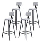 Industrial Armless Backrest Counter Stool Iron Milk Tea Shop Bar Stool with Cushion White 4 Piece Set Clearhalo 'Bar Furniture' 'Bar Stools' 'bar_stools' 'furn' 'furn_bar_stools' 'Furniture' 'furniture_bar_stools' 'Kitchen & Dining Furniture' 4927161