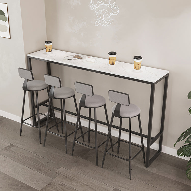 Industrial Armless Backrest Counter Stool Iron Milk Tea Shop Bar Stool with Cushion Clearhalo 'Bar Furniture' 'Bar Stools' 'bar_stools' 'furn' 'furn_bar_stools' 'Furniture' 'furniture_bar_stools' 'Kitchen & Dining Furniture' 4927163