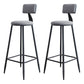 Industrial Armless Backrest Counter Stool Iron Milk Tea Shop Bar Stool with Cushion Grey 2 Piece Set Clearhalo 'Bar Furniture' 'Bar Stools' 'bar_stools' 'furn' 'furn_bar_stools' 'Furniture' 'furniture_bar_stools' 'Kitchen & Dining Furniture' 4927165