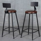 Industrial Armless Backrest Counter Stool Iron Milk Tea Shop Bar Stool with Cushion Clearhalo 'Bar Furniture' 'Bar Stools' 'bar_stools' 'furn' 'furn_bar_stools' 'Furniture' 'furniture_bar_stools' 'Kitchen & Dining Furniture' 4927166