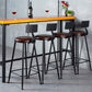 Industrial Armless Backrest Counter Stool Iron Milk Tea Shop Bar Stool with Cushion Clearhalo 'Bar Furniture' 'Bar Stools' 'bar_stools' 'furn' 'furn_bar_stools' 'Furniture' 'furniture_bar_stools' 'Kitchen & Dining Furniture' 4927168