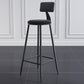 Industrial Armless Backrest Counter Stool Iron Milk Tea Shop Bar Stool with Cushion Gloss Black 1 Piece Clearhalo 'Bar Furniture' 'Bar Stools' 'bar_stools' 'furn' 'furn_bar_stools' 'Furniture' 'furniture_bar_stools' 'Kitchen & Dining Furniture' 4927169