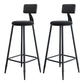 Industrial Armless Backrest Counter Stool Iron Milk Tea Shop Bar Stool with Cushion Gloss Black 2 Piece Set Clearhalo 'Bar Furniture' 'Bar Stools' 'bar_stools' 'furn' 'furn_bar_stools' 'Furniture' 'furniture_bar_stools' 'Kitchen & Dining Furniture' 4927170