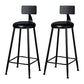Industrial Armless Backrest Counter Stool Iron Milk Tea Shop Bar Stool with Cushion Black 2 Piece Set Clearhalo 'Bar Furniture' 'Bar Stools' 'bar_stools' 'furn' 'furn_bar_stools' 'Furniture' 'furniture_bar_stools' 'Kitchen & Dining Furniture' 4927177