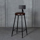 Industrial Armless Backrest Counter Stool Iron Milk Tea Shop Bar Stool with Cushion Brown 1 Piece Clearhalo 'Bar Furniture' 'Bar Stools' 'bar_stools' 'furn' 'furn_bar_stools' 'Furniture' 'furniture_bar_stools' 'Kitchen & Dining Furniture' 4927179