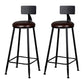 Industrial Armless Backrest Counter Stool Iron Milk Tea Shop Bar Stool with Cushion Brown 2 Piece Set Clearhalo 'Bar Furniture' 'Bar Stools' 'bar_stools' 'furn' 'furn_bar_stools' 'Furniture' 'furniture_bar_stools' 'Kitchen & Dining Furniture' 4927180