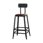 Industrial Armless Backrest Counter Stool Iron Cafe Bar Stool with Leather Cushion With Back 1 Piece Counter Stool(26"H) Clearhalo 'Bar Furniture' 'Bar Stools' 'bar_stools' 'furn' 'furn_bar_stools' 'Furniture' 'furniture_bar_stools' 'Kitchen & Dining Furniture' 4927185