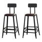 Industrial Armless Backrest Counter Stool Iron Cafe Bar Stool with Leather Cushion With Back 2 Piece Set Counter Stool(26"H) Clearhalo 'Bar Furniture' 'Bar Stools' 'bar_stools' 'furn' 'furn_bar_stools' 'Furniture' 'furniture_bar_stools' 'Kitchen & Dining Furniture' 4927186