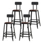 Industrial Armless Backrest Counter Stool Iron Cafe Bar Stool with Leather Cushion With Back 4 Piece Set Counter Stool(26"H) Clearhalo 'Bar Furniture' 'Bar Stools' 'bar_stools' 'furn' 'furn_bar_stools' 'Furniture' 'furniture_bar_stools' 'Kitchen & Dining Furniture' 4927188