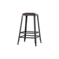 Industrial Armless Backrest Counter Stool Iron Cafe Bar Stool with Leather Cushion Backless 1 Piece Counter Stool(26"H) Clearhalo 'Bar Furniture' 'Bar Stools' 'bar_stools' 'furn' 'furn_bar_stools' 'Furniture' 'furniture_bar_stools' 'Kitchen & Dining Furniture' 4927190