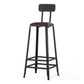 Industrial Armless Backrest Counter Stool Iron Cafe Bar Stool with Leather Cushion Clearhalo 'Bar Furniture' 'Bar Stools' 'bar_stools' 'furn' 'furn_bar_stools' 'Furniture' 'furniture_bar_stools' 'Kitchen & Dining Furniture' 4927192