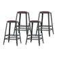 Industrial Armless Backrest Counter Stool Iron Cafe Bar Stool with Leather Cushion Backless 4 Piece Set Counter Stool(26"H) Clearhalo 'Bar Furniture' 'Bar Stools' 'bar_stools' 'furn' 'furn_bar_stools' 'Furniture' 'furniture_bar_stools' 'Kitchen & Dining Furniture' 4927195