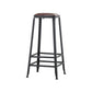 Industrial Armless Backrest Counter Stool Iron Cafe Bar Stool with Leather Cushion Backless 1 Piece Bar Stool(31"H) Clearhalo 'Bar Furniture' 'Bar Stools' 'bar_stools' 'furn' 'furn_bar_stools' 'Furniture' 'furniture_bar_stools' 'Kitchen & Dining Furniture' 4927197