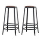 Industrial Armless Backrest Counter Stool Iron Cafe Bar Stool with Leather Cushion Backless 2 Piece Set Bar Stool(31"H) Clearhalo 'Bar Furniture' 'Bar Stools' 'bar_stools' 'furn' 'furn_bar_stools' 'Furniture' 'furniture_bar_stools' 'Kitchen & Dining Furniture' 4927199