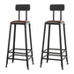 Industrial Armless Backrest Counter Stool Iron Cafe Bar Stool with Leather Cushion With Back 2 Piece Set Bar Stool(31"H) Clearhalo 'Bar Furniture' 'Bar Stools' 'bar_stools' 'furn' 'furn_bar_stools' 'Furniture' 'furniture_bar_stools' 'Kitchen & Dining Furniture' 4927203