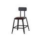 Industrial Armless Backrest Counter Stool Iron Cafe Bar Stool with Leather Cushion With Back 1 Piece Short Stool(18"H) Clearhalo 'Bar Furniture' 'Bar Stools' 'bar_stools' 'furn' 'furn_bar_stools' 'Furniture' 'furniture_bar_stools' 'Kitchen & Dining Furniture' 4927205