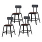 Industrial Armless Backrest Counter Stool Iron Cafe Bar Stool with Leather Cushion With Back 4 Piece Set Short Stool(18"H) Clearhalo 'Bar Furniture' 'Bar Stools' 'bar_stools' 'furn' 'furn_bar_stools' 'Furniture' 'furniture_bar_stools' 'Kitchen & Dining Furniture' 4927207