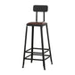 Industrial Armless Backrest Counter Stool Iron Cafe Bar Stool with Leather Cushion With Back 1 Piece Bar Stool(30"H) Clearhalo 'Bar Furniture' 'Bar Stools' 'bar_stools' 'furn' 'furn_bar_stools' 'Furniture' 'furniture_bar_stools' 'Kitchen & Dining Furniture' 4927208