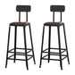 Industrial Armless Backrest Counter Stool Iron Cafe Bar Stool with Leather Cushion With Back 2 Piece Set Bar Stool(30"H) Clearhalo 'Bar Furniture' 'Bar Stools' 'bar_stools' 'furn' 'furn_bar_stools' 'Furniture' 'furniture_bar_stools' 'Kitchen & Dining Furniture' 4927209